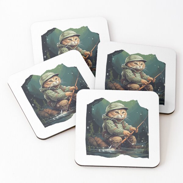 Item preview, Cat On Fish Cat Fisherman  designed and sold by ArtFromBeyond.