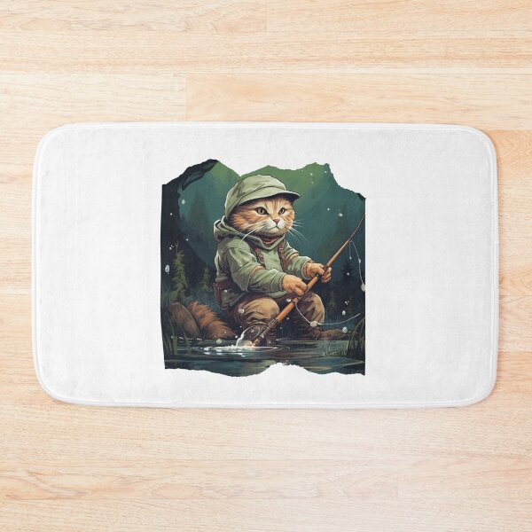 Item preview, Cat On Fish Cat Fisherman  designed and sold by ArtFromBeyond.