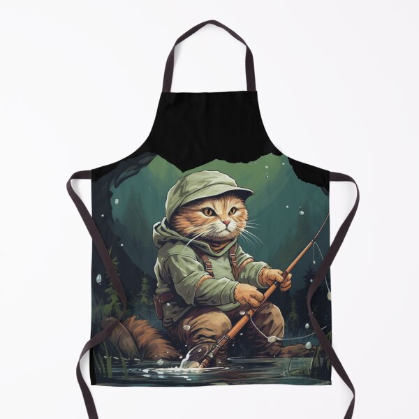 Item preview, Cat On Fish Cat Fisherman designed and sold by ArtFromBeyond.