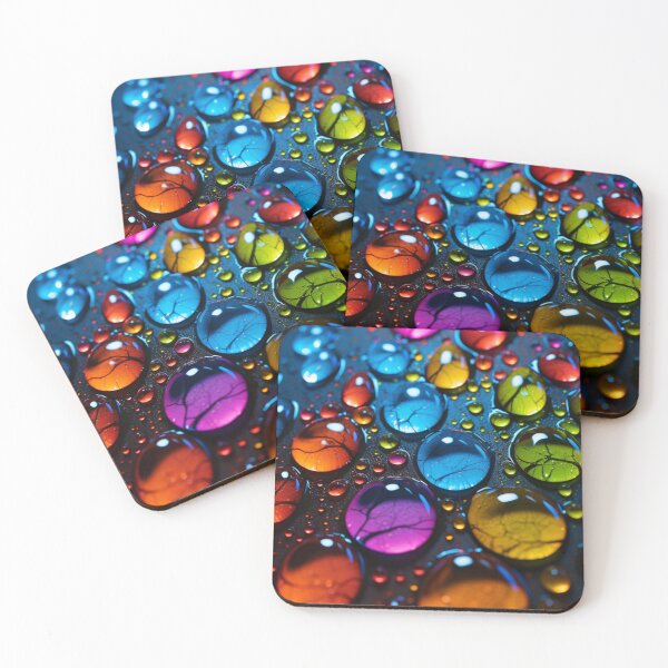 Item preview, Neon liquid mosaic of droplets designed and sold by MyMerryMary.