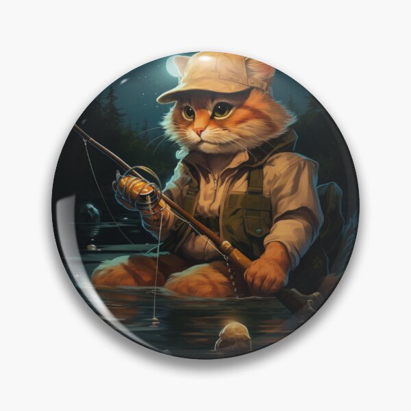 Item preview, Cat On Fish Cat Fisherman  designed and sold by ArtFromBeyond.