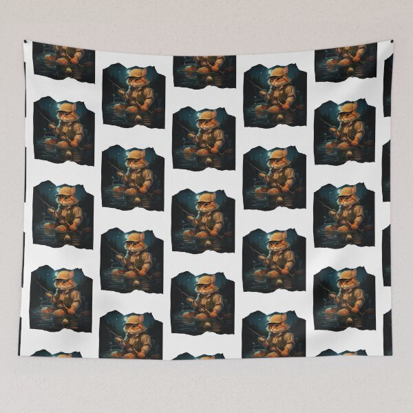 Item preview, Cat On Fish Cat Fisherman  designed and sold by ArtFromBeyond.