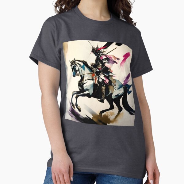 Aperçu de l'œuvre Art oriental, peinture d'un samouraï chevauchant son cheval. créée et vendue par BushidoLegends.