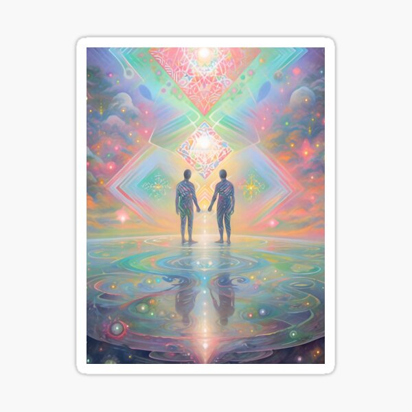 Item preview, SACRED MIRROR Psychedelic Esoteric Spirituality Sacred Geometry Human Aura Art designed and sold by n8ivemade.