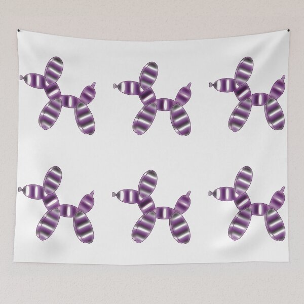 Item preview, Balloon dog, asexual flag colors designed and sold by Florvolcanica.