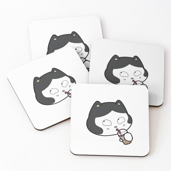 Item preview, sideburns funny cat with swag and thug life face drinks bubble milk tea designed and sold by snow-at-noon.
