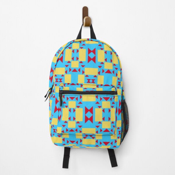Item preview, Abstract Blue and Red Pattern with Yellow Squares designed and sold by Sendreka.