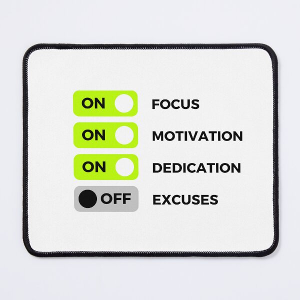 Item preview, Focus, Motivation, Dedication, No Excuses designed and sold by JREIS.