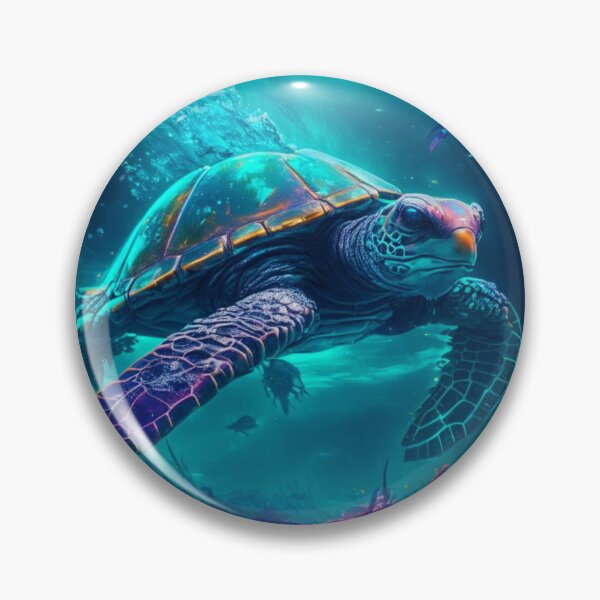 Item preview, An incredibly beautiful turtle swimming in the ocean. Cyberpunk. designed and sold by Natalia-Vlad.