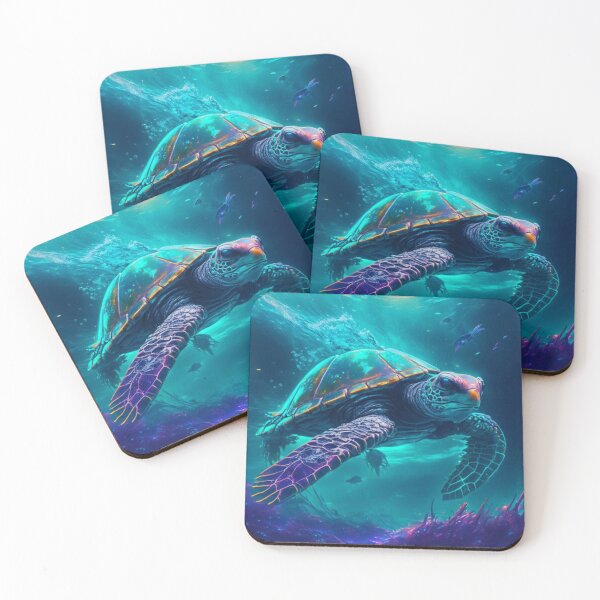 Item preview, An incredibly beautiful turtle swimming in the ocean. Cyberpunk. designed and sold by Natalia-Vlad.