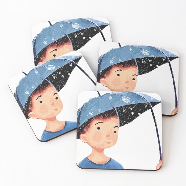 Item preview, boy children's drawing, rain, way home designed and sold by PolichenaX.