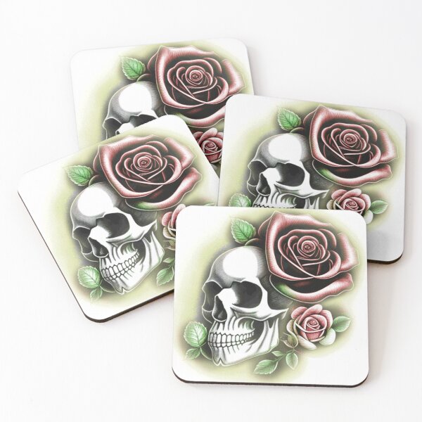 Item preview, skull and rose 2023 tileartwork designed and sold by tileartwork.