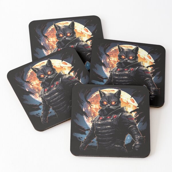 Item preview, Galactic Guardian Cat | Intergalactic Feline Warrior | Moonlit Space Adventure designed and sold by PopPopGfx.