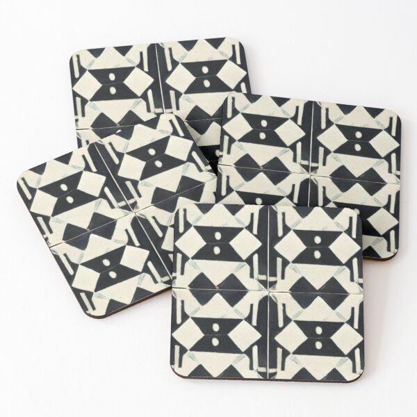 Item preview, Art deco black and ivory repeating pattern designed and sold by melridger.