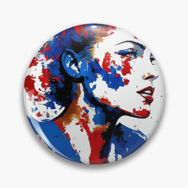 Item preview, a woman. crimson and cobalt blue designed and sold by HAMDY-art.