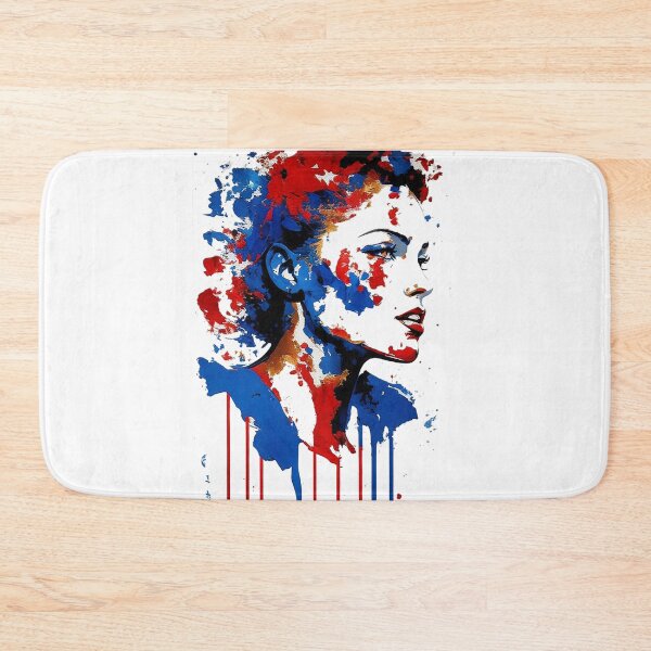 Item preview, a woman. crimson and cobalt blue designed and sold by HAMDY-art.