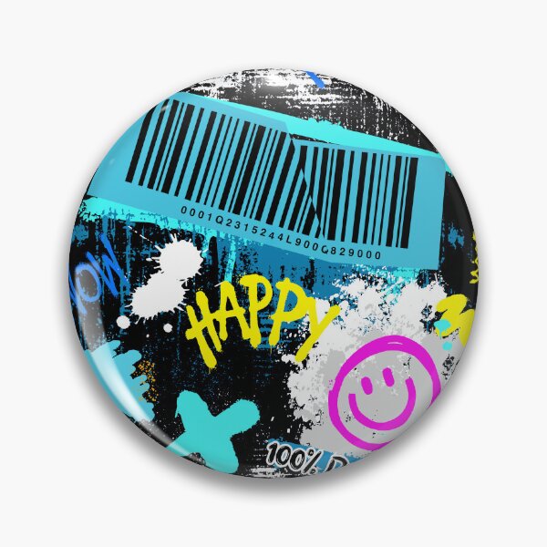 Item preview, Positive urban art, illustration with graffiti style drawn shapes and barcode plus street art designed and sold by Malogue.