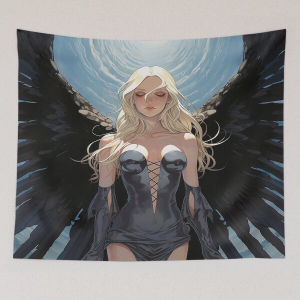 Item preview, Eternal Enigma: Black-Winged Mature Angel designed and sold by PinUpPavilion.