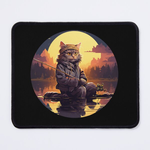 Item preview, Cat On Fish Cat Fisherman  designed and sold by ArtFromBeyond.