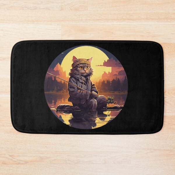 Item preview, Cat On Fish Cat Fisherman  designed and sold by ArtFromBeyond.