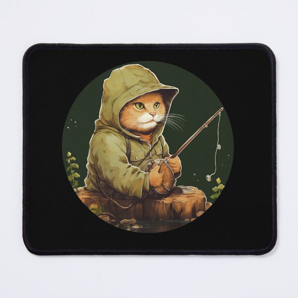 Item preview, Cat On Fish Cat Fisherman  designed and sold by ArtFromBeyond.