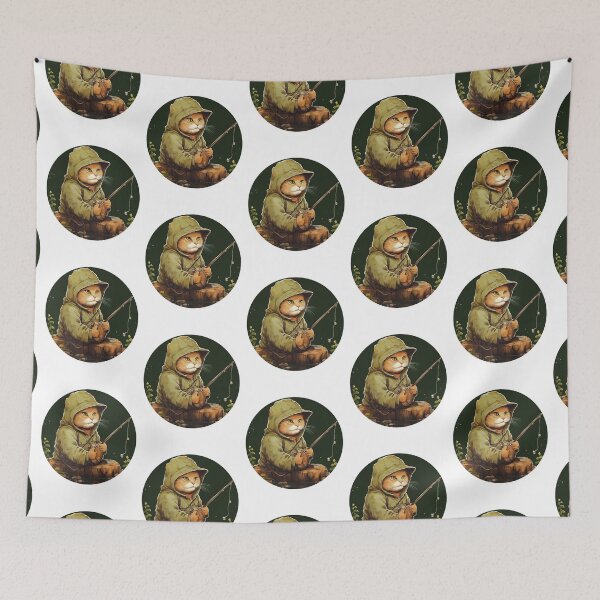 Item preview, Cat On Fish Cat Fisherman  designed and sold by ArtFromBeyond.