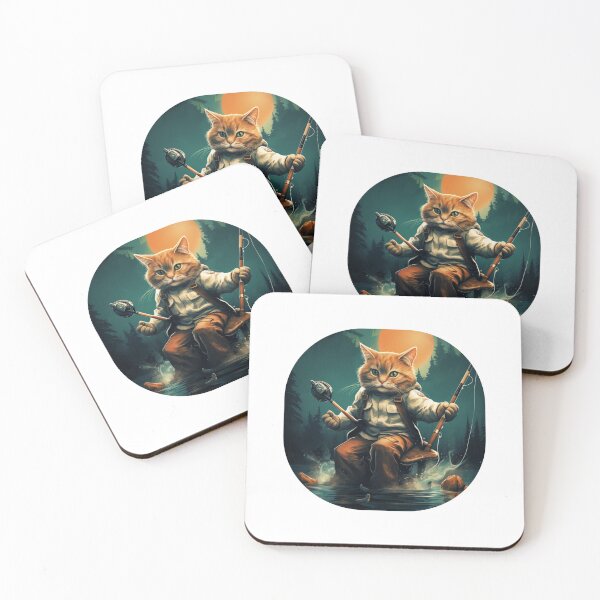 Item preview, Cat On Fish Cat Fisherman  designed and sold by ArtFromBeyond.