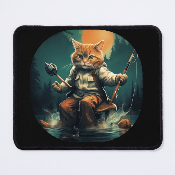 Item preview, Cat On Fish Cat Fisherman  designed and sold by ArtFromBeyond.