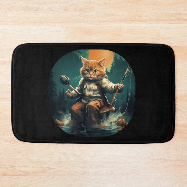 Item preview, Cat On Fish Cat Fisherman  designed and sold by ArtFromBeyond.