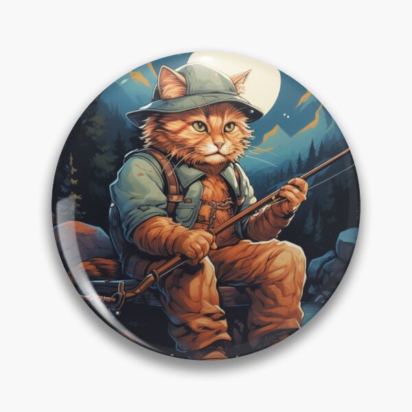Item preview, Cat On Fish Cat Fisherman  designed and sold by ArtFromBeyond.