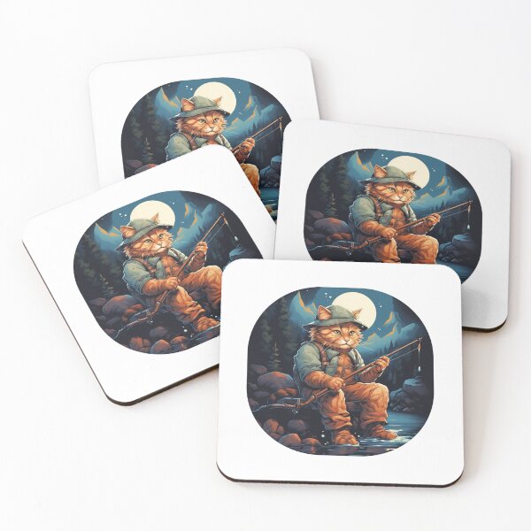 Item preview, Cat On Fish Cat Fisherman  designed and sold by ArtFromBeyond.