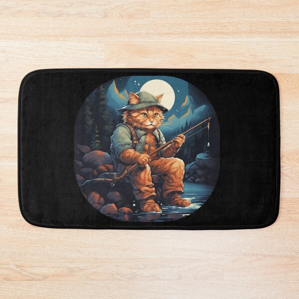 Item preview, Cat On Fish Cat Fisherman  designed and sold by ArtFromBeyond.