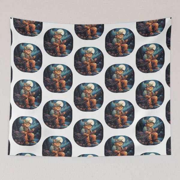 Item preview, Cat On Fish Cat Fisherman  designed and sold by ArtFromBeyond.