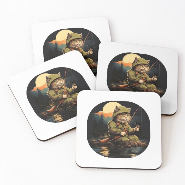 Item preview, Cat On Fish Cat Fisherman  designed and sold by ArtFromBeyond.