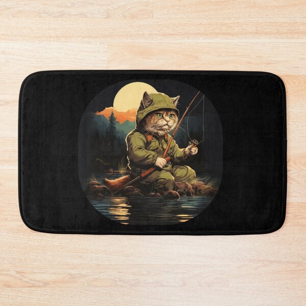 Item preview, Cat On Fish Cat Fisherman  designed and sold by ArtFromBeyond.