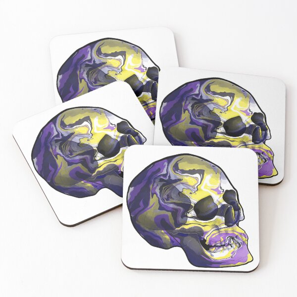Item preview, Trippy Nonbinary LGBT Skull  designed and sold by DarrellDraws.