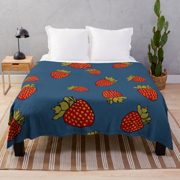 Item preview, Whimsical Strawberries on Blue designed and sold by maddydoodlesoup.