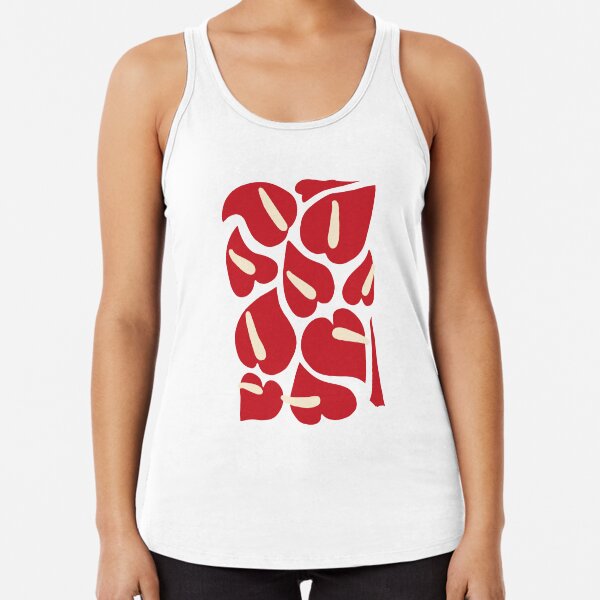 Tropical Vintage Anthurium Red Racerback Tank Top
