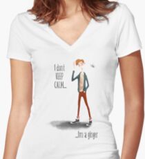 Micah - Black Text Women's Fitted V-Neck T-Shirt