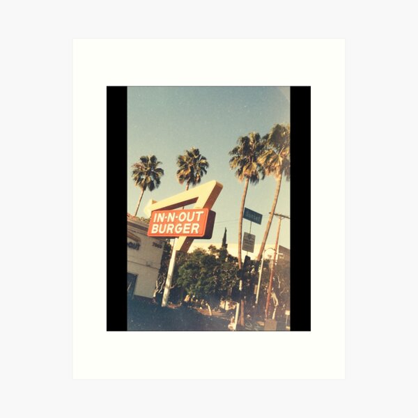 IN-N-OUT cheapest BURGER CALIFORNIA SUNSET PALM TREES GRAPHIC BLACK BACKPACK