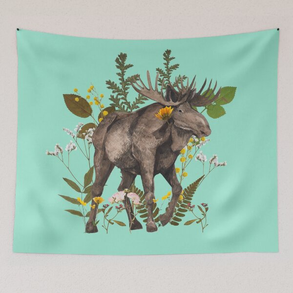 Item preview, Pressed Flowers Moose designed and sold by Ashley Gagnon.