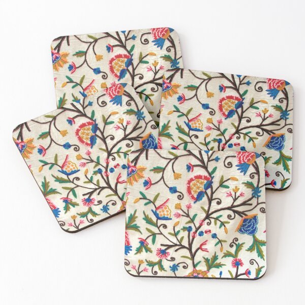 Item preview, Crewel Fabric Textile in White designed and sold by CMooreWorx.