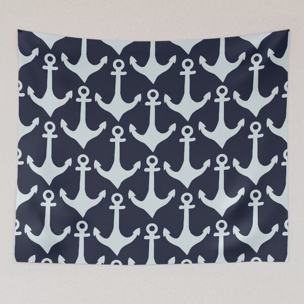 Item preview, Anchors Navy and Seafoam designed and sold by AnchoredMae.