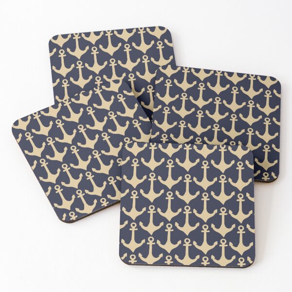 Item preview, Anchors Navy and Yellow designed and sold by AnchoredMae.