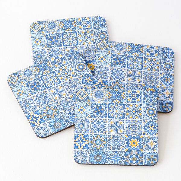 Item preview, Portuguese Tiles - Blue & Yellow designed and sold by PeachyLitchi.