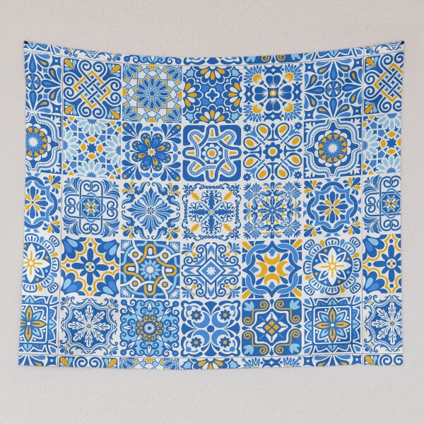 Item preview, Portuguese Tiles - Blue & Yellow designed and sold by PeachyLitchi.