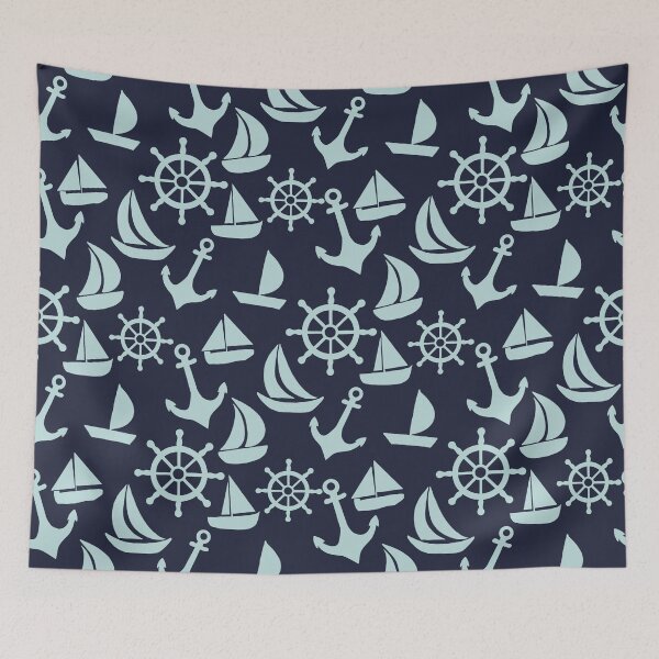 Item preview, Sailing Navy and Teal designed and sold by AnchoredMae.
