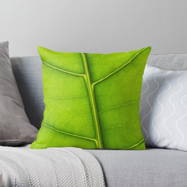 Eco green leaf Throw Pillow