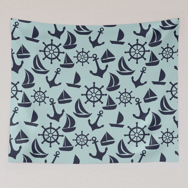 Item preview, Sailing Teal and Navy designed and sold by AnchoredMae.