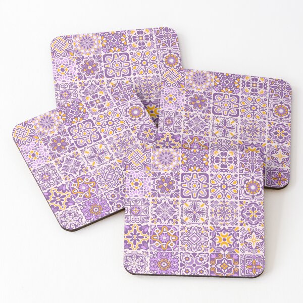Item preview, Portuguese Tiles - Purple & Yellow designed and sold by PeachyLitchi.